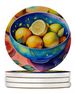 Colorful Lemons Large Sandstone Coasters Pack Of 4 Absorbent Round Coasters Decor Gifts For Men Or Women, 4 In, Multicolor_maomaolike.com