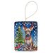 American Hairless Terrier Christmas Reindeer Porcelain Ornament Christmas Tree Hanging Decorations For Home Christmas Holiday, Rectangle, Gift, Multicolor_maomaolike.com