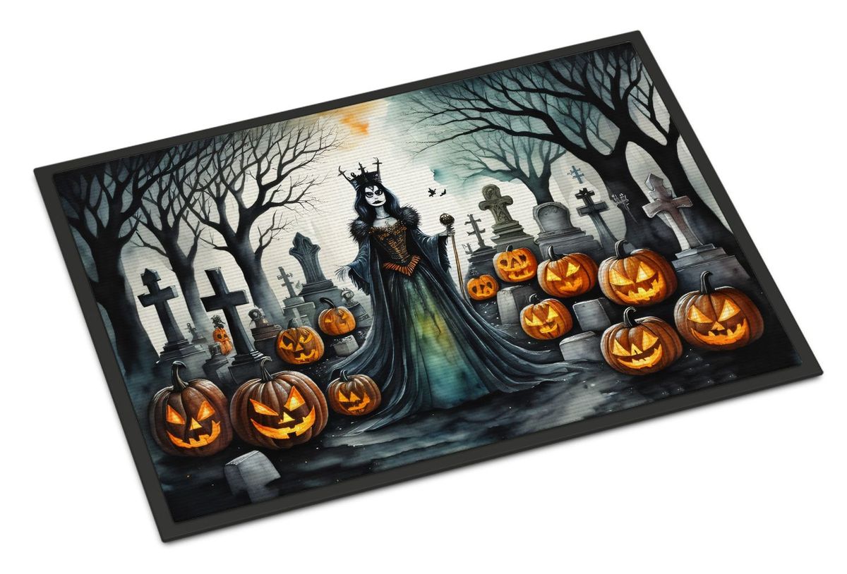 Evil Queen Spooky Halloween Doormat Front Door Mat Indoor Outdoor Rugs For Entryway, Non Slip Washable Low Pile, 24H X 36W_maomaolike.com