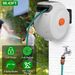 Retractable Garden Hose Reel Wall Mounted Automatic Water Hose Reel With Any Length Lock 8 Pattern Spraying Modes 180° Swivel Bracket_maomaolike.com