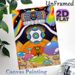 Psychedelic Mushroom Kingdom Painting Poster, Vibrant Trippy Cartoon Style Poster, Bold Colorful Artistic Decor With Whimsical Figures & Mushrooms_maomaolike.com