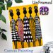 African Ethnic Women Painting Poster, Bold Colorful Ethnic Style Poster, Five Stylized Female Silhouettes With Distinct Geometric Patterned Dresses_maomaolike.com