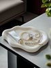 1pc White Cloud Shape Ceramic Jewelry Jewelry Storage Tray Is Suitable For Desktop Shelf Storage Key Induction Plate_maomaolike.com