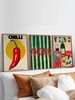 A Triptych Of Decorative Art With A Pop Aesthetic, Vintage Dining Aesthetics, Chilli Peppers, Red Wine, Grapes And Cuisine._maomaolike.com