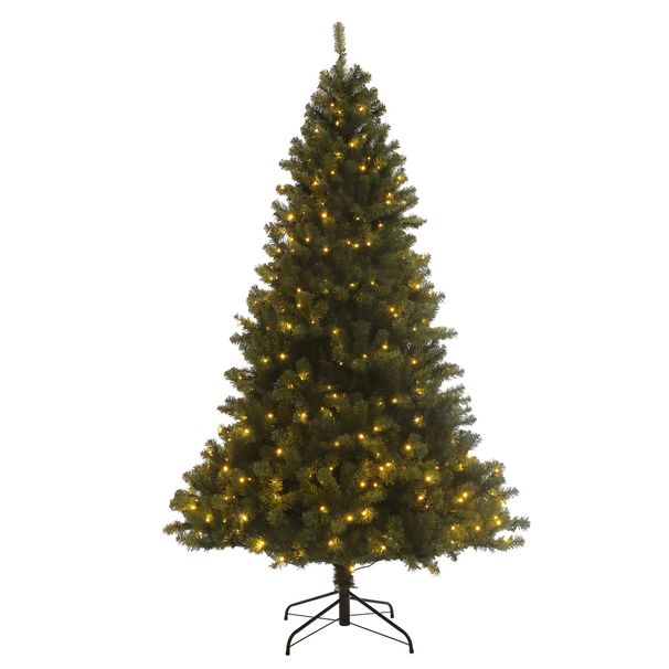 Pre-lit Christmas Tree 7.5ft Artificial Hinged Xmas Tree With 400 Pre-strung Led Lights Foldable Stand_maomaolike.com