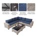7-Piece Outdoor Patio Furniture Sets, All-Weather Wicker Rattan Sectional Sofa, Modern Two Glass Coffee Table And Washable Seat Cushion(Grey White-Blue)_maomaolike.com