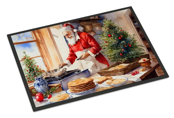 Cookies With Santa Claus Babbo Natale Doormat Front Door Mat Indoor Outdoor Rugs For Entryway, Non Slip Washable Low Pile, 24H X 36W_maomaolike.com