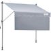VEVOR Manual Retractable Awning, 118" Outdoor Retractable Patio Awning Sunshade Shelter, Adjustable Patio Door Window Awning Canopy With 39" Sun Shade Curtain For Backyard, Garden, Balcony_maomaolike.com