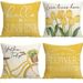 Hot Selling Yellow Bicycle Tulip Pattern Living Room Bedroom Sofa Decorative Pillow Case_maomaolike.com