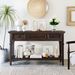 Classic Retro Style Console Table With Three Top Drawers And Open Style Bottom Shelf,Easy Assembly_maomaolike.com