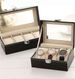 Black Faux Leather Watch Storage Box With Lock - 2/3/5/10/12 Slot Organizer, Glass Top, Soft Lining, Ideal For Watches, Jewelry & Accessories Display_maomaolike.com