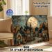 Halloween Village Painting Poster, Vintage Watercolor Spooky Moonlit Village Scene Poster, Atmospheric Seasonal Decor Ideal For Home, Living Room And_maomaolike.com