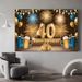 40th Birthday Party Banner - 2D Flat Polyester Backdrop With Champagne Balloon Theme, Wall Hanging Photo Props, Party Decor_maomaolike.com