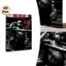 Motivational Boxing Themed Painting Poster, Monochrome Dramatic Boxer In Ring With Bold "Never Give Up" Text Poster, Inspirational Wall Decor Suitable_maomaolike.com