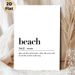 Beach Definition Painting Poster, Minimalist Typographic Text Poster, Offers A Tranquil Vibe, Ideal For Bedroom, Living Room Or Coastal-themed Spaces_maomaolike.com