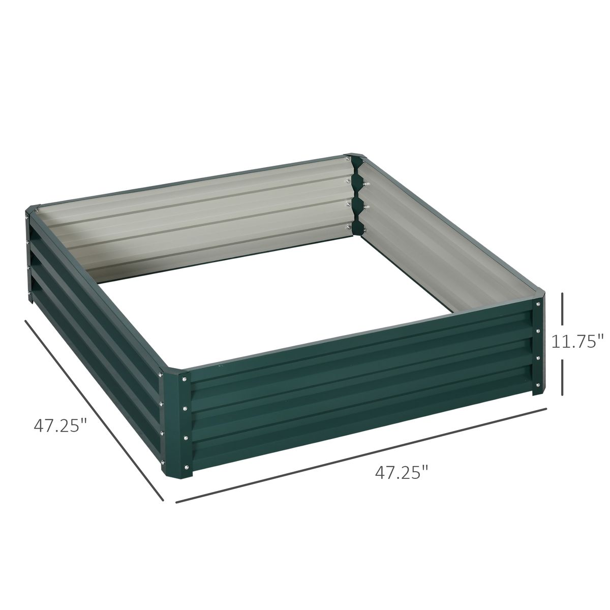Galvanized Raised Garden Bed, 4' X 4' X 1' Metal Planter Box, For Growing Vegetables, Flowers, Herbs, Succulents, Green_maomaolike.com