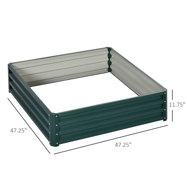 Galvanized Raised Garden Bed, 4' X 4' X 1' Metal Planter Box, For Growing Vegetables, Flowers, Herbs, Succulents, Green_maomaolike.com