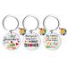 Classic color keychain pendant flower car keychain English lettering metal tag stainless steel keychain_maomaolike.com
