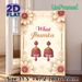 Indian Jhumka Earrings Painting Poster, Vintage Ornate Ethnic Style Poster, Elegant Pink & Gold Jhumka Design With Delicate Floral Border, Cultural_maomaolike.com