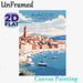 Ajaccio Corsica Coastal Town Painting Poster, Warm-toned Retro Harbor Scene Poster, Serene Travel-inspired Wall Decor Suitable For Living Room_maomaolike.com