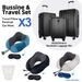 3pcs Luggage Set – Sturdy Hard Shell Suitcase Set, Double Spinner Wheels, Large Capacity Travel Trolley Case, Includes 3pc U-Shaped Travel Pillow Set, Ideal For Business & Leisure Travel_maomaolike.com