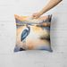 Blue Heron In The Golden Hour Throw Pillow Machine Washable, Indoor Outdoor Decorative Pillow For Couch, Bed Or Patio, 18Hx18W_maomaolike.com