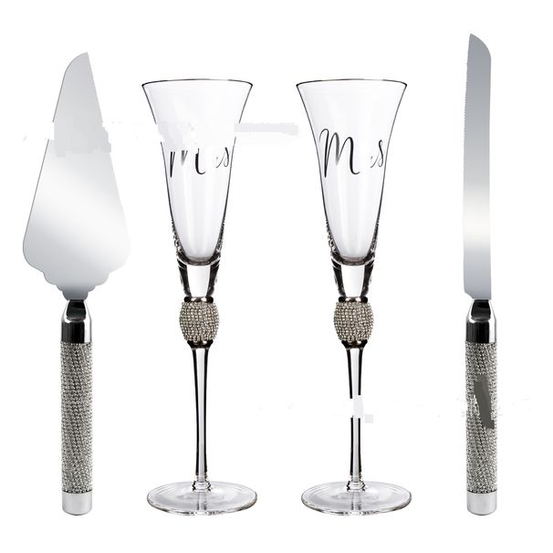 Home Garden Wedding Rimmed Champagne Glass Trumpet Cup Cross Border Silver Diamond Cake Server Set For Birthday Party_maomaolike.com