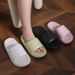 Unisex Bathroom Slippers Cloud Cushion Slides Summer Flat Sandals Thick Platform Shoes Man Indoor Non-Slip Couple Flip_maomaolike.com