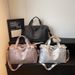 New Large-capacity Short-trip Travel Fashionable, Lightweight, Water-resistant Luggage Bag, Solid Color, Simple Casual Yoga Bag Fo_maomaolike.com