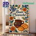 Mexican "Buen Provecho" Cuisine Painting Poster, Vibrant Folk Art Style Poster, Warm Dining-themed Design With Floral, Hummingbird, Coffee & Bread_maomaolike.com