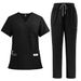 Women's new V-neck split medical overalls, pocket straight pants, men's and women's toiletries_maomaolike.com