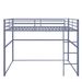 Metal Loft Bed Full Size, Loft Bed Frame With Safety Guard Rails & Flat Ladder, Twin Loft Bed For Kids Teens Adults, Gray_maomaolike.com