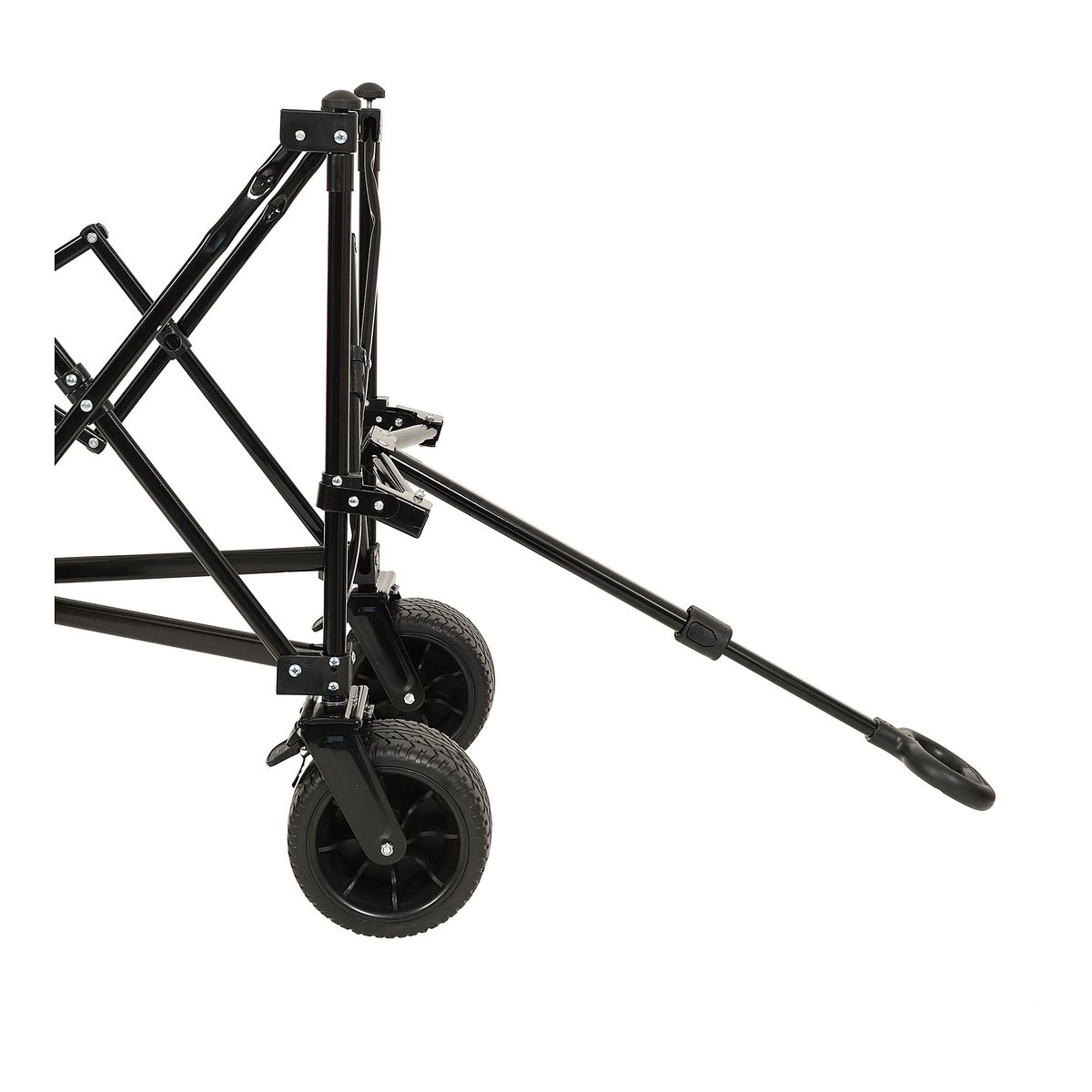 Collapsible Foldable Extended Wagon,480lbs Weight Capacity, Heavy Duty Folding Utility Garden Cart With Big All-Terrain Beach Wheels & Drink Holders,Side Pocket And Brakes, Black_maomaolike.com