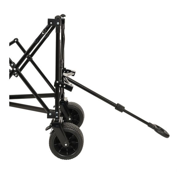 Collapsible Foldable Extended Wagon,480lbs Weight Capacity, Heavy Duty Folding Utility Garden Cart With Big All-Terrain Beach Wheels & Drink Holders,Side Pocket And Brakes, Black_maomaolike.com