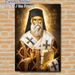 Orthodox Saint Nektarios Painting Poster, Exquisite Traditional Religious Icon Poster, Reverent Design With Gilded Halo, Ornate Vestments And Sacred_maomaolike.com