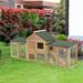 83 Wooden Rabbit Hutch Large Bunny House Double Run Removable Tray Waterproof Roof Outdoor Natural_maomaolike.com