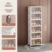 Stackable Shoe Storage Rack, Plastic Cabinet With Clear Doors For Home Use_maomaolike.com