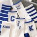 Unisex Klein Blue Socks men's mid-tube ins Tide tube deodorant sports basketball stockings for men_maomaolike.com