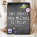 Space Inspirational Quote Painting Poster, Chalkboard-style Cartoon Planets & Typography Poster, Motivational Message To Embrace Risks, Ideal For_maomaolike.com