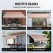 VEVOR Manual Retractable Awning, 12 X 10 Ft Outdoor Patio Awning Retractable Sun Shade, Water-Resistant Polyester Patio Door Window Awning Sunshade Shelter With Crank Handle For Backyard, Balcony_maomaolike.com