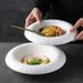 Stone Pattern Soup Straw Hat Round Bowl Deep Pasta French Dinner Plate Light Luxury Hotel Kitchen Plating Tableware_maomaolike.com
