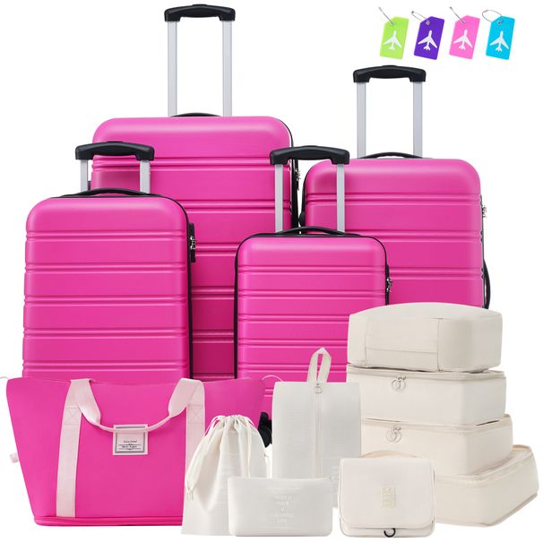 Hardshell Luggage Sets 4 Pcs - Bag Spinner Suitcase With TSA Lock Lightweight-16-20-24-28 Luggages_maomaolike.com