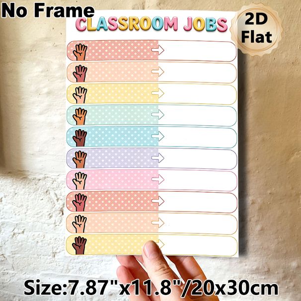 Classroom Jobs Painting Poster, Pastel Polka Dot Multi-tone Hand Illustration Poster, Helps Arrange Classroom Tasks, Ideal For Classroom_maomaolike.com