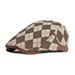 Hot Sale Spring Fall Men's Beret Retro Plaid Herringbone Forward Flat Peaked Cap Women Dailywear Sunshade Cabbie Driving Hat_maomaolike.com