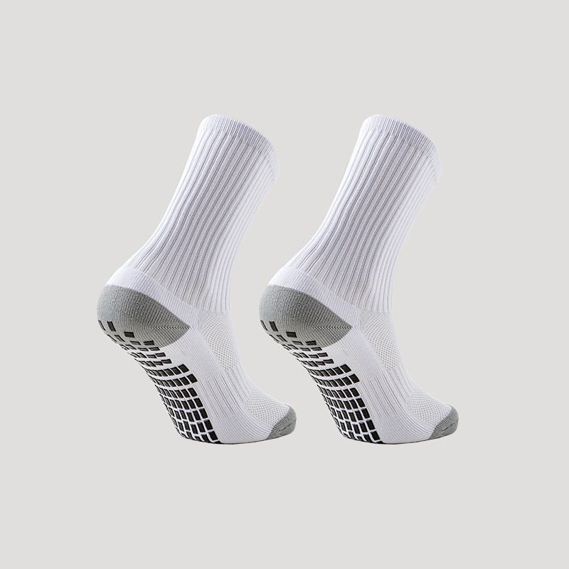 gray heel non slip football socks dotted with glue shock absorption wear resistant towel bottom sports basketball socks men's breathable_maomaolike.com