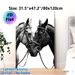 Two Horses Painting Poster, Monochrome Realistic Close-up Affectionate Horses Poster, Elegant Minimalist Decor Ideal For Living Room, Bedroom_maomaolike.com