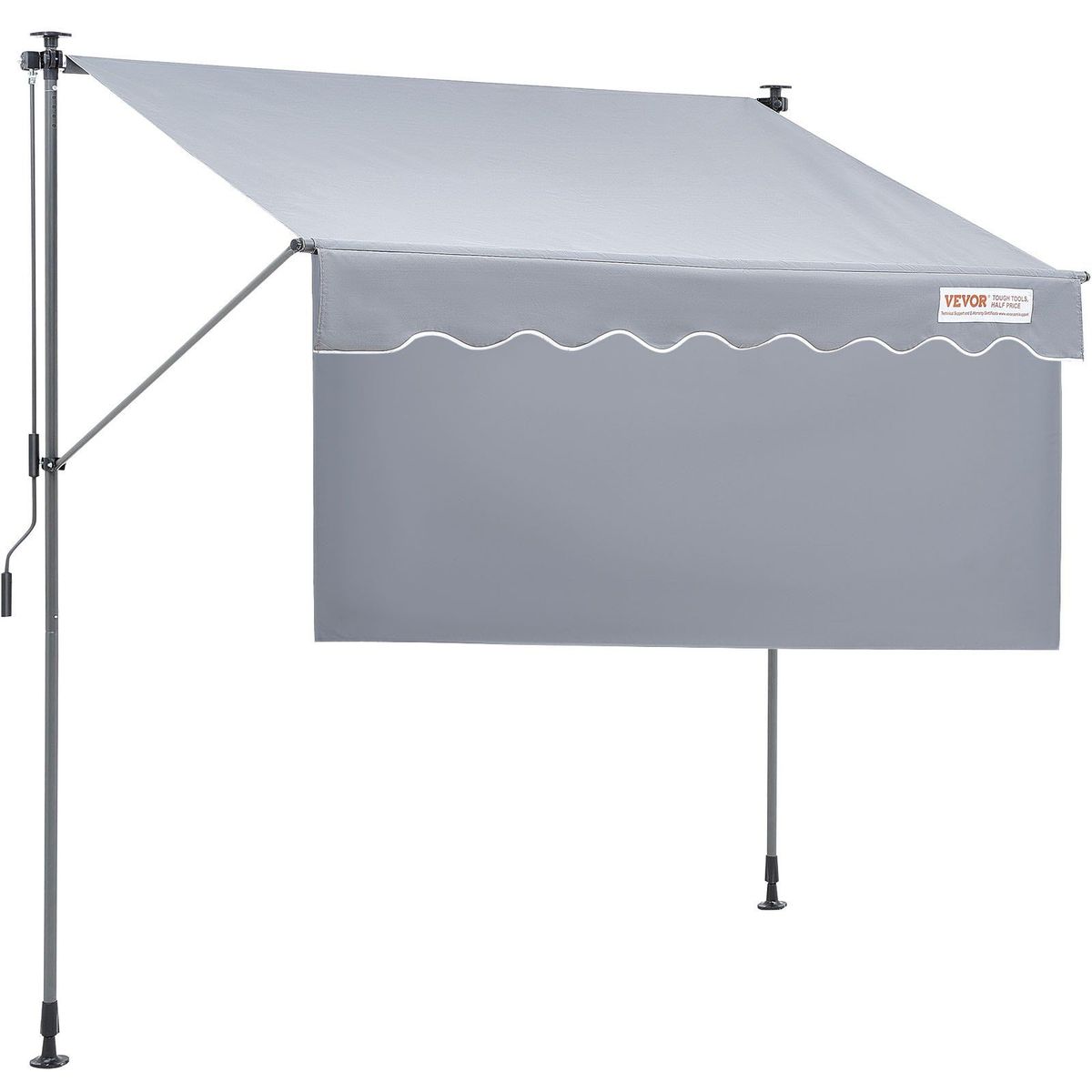 VEVOR Manual Retractable Awning, 78" Outdoor Retractable Patio Awning Sunshade Shelter, Adjustable Patio Door Window Awning Canopy With 39" Sun Shade Curtain For Backyard, Garden, Balcony_maomaolike.com