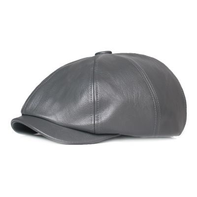 Hot Sale Newest Fashion Leather Men's Beret Newspaper Children's Forward Octagonal Hat Women's Cap Trend Accessories_maomaolike.com