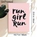 Run Girl Run Motivational Painting Poster, Minimalist Handwritten Typography Poster, Inspirational Text Decor Ideal For Home Gym, Bedroom And Living_maomaolike.com