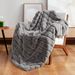 Cross Border Luxury Soft Rabbit Plush Striped Home Decoration Sofa Cover Small Blanket_maomaolike.com